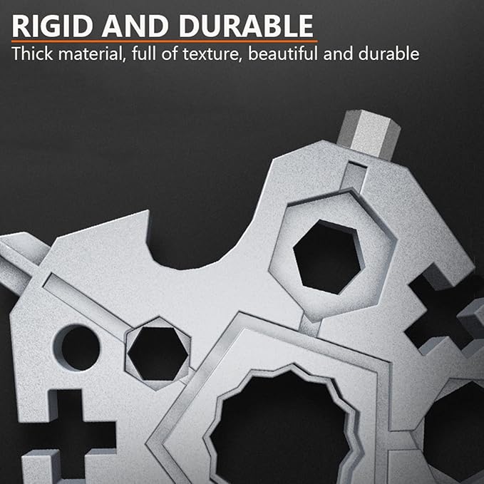 2PCS 23-in-1 Portable Carbon Steel Snowflake Multi Tool with Key Ring,Hand Tool Portable,Bottle Opener,Flat Phillips Screwdriver,Wrench Kit for Adventure Camping Travel Tool (Silver-2pcs)