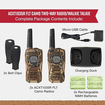 Cobra ACXT1035R FLT CAMO Walkie Talkies 37-Mile Two-Way Radios with Rewind-Say-Again (Pair)