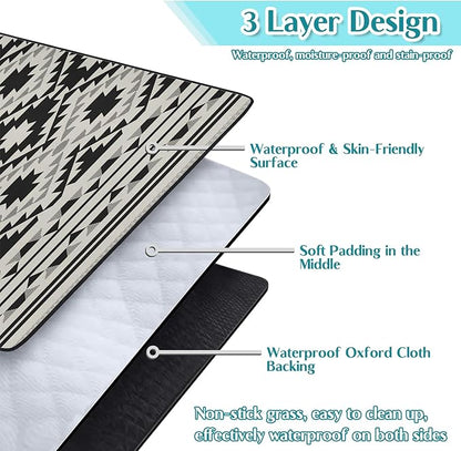 Boho Picnic Blanket Waterproof Foldable Extra Large Picnic Mat Beach Blanket 60"x80" for Camping Beach Hiking Patio Party Outdoor Decor Gifts