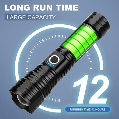 Rechargeable Flashlights High Lumens, 900000 Lumen Super Bright Flashlight, 2pack Led High Powered Flash Light, Flashlight for Home, Camping, 5 Modes/12h Run Time for Outdoor, IPX6 Waterproof