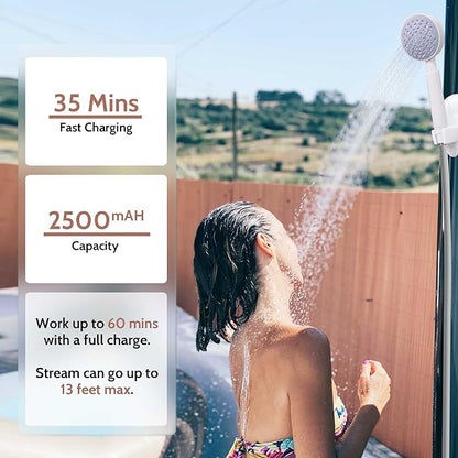 VINTEX Portable Camping Shower, Portable Shower with USB Rechargeable Battery, Outdoor Shower for Hiking, Traveling, Pet Bath