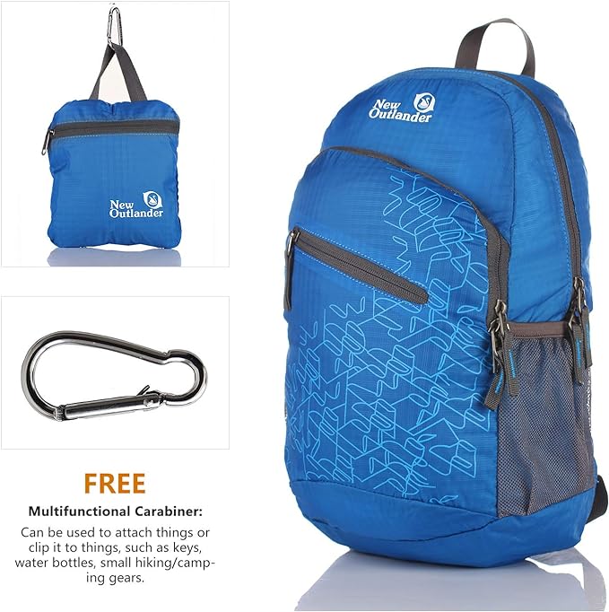 Outlander Packable Handy Lightweight Travel Hiking Backpack Daypack-Dark Blue-L