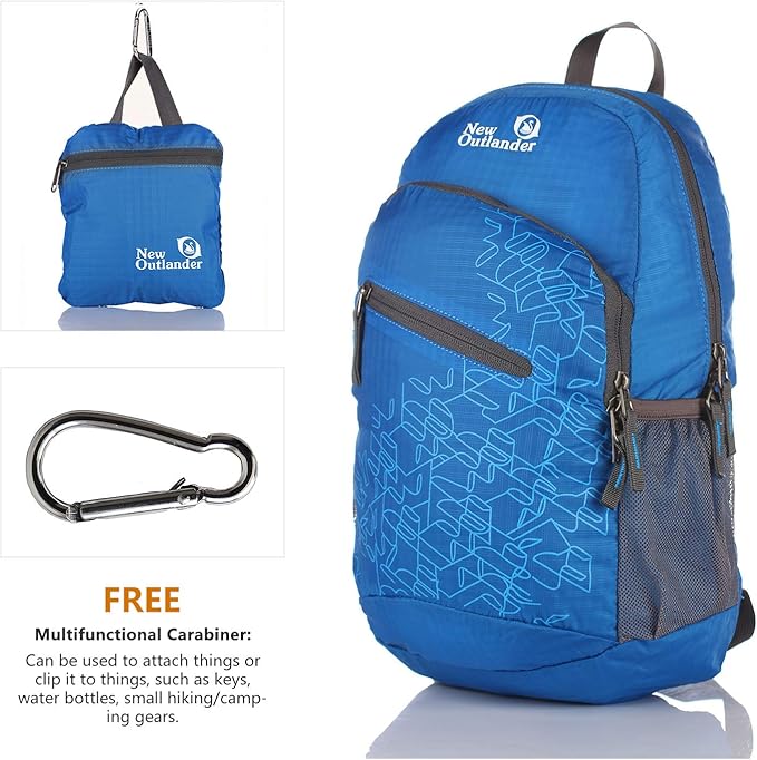 Outlander Packable Handy Lightweight Travel Hiking Backpack Daypack-Dark Blue