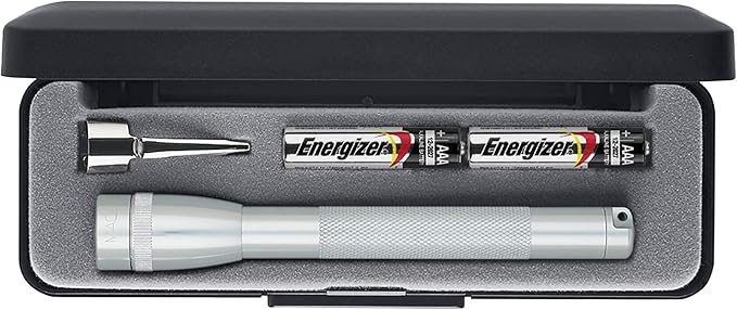 Maglite Mini Incandescent 2-Cell AAA Flashlight in Presentation Box, Silver