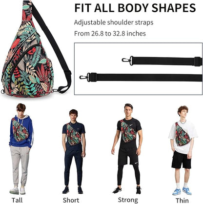 HUA ANGEL Crossbody Sling Bag for Men & Women Lightweight Waterproof Chest Shoulder Bag for Travel Hiking & Everyday Use