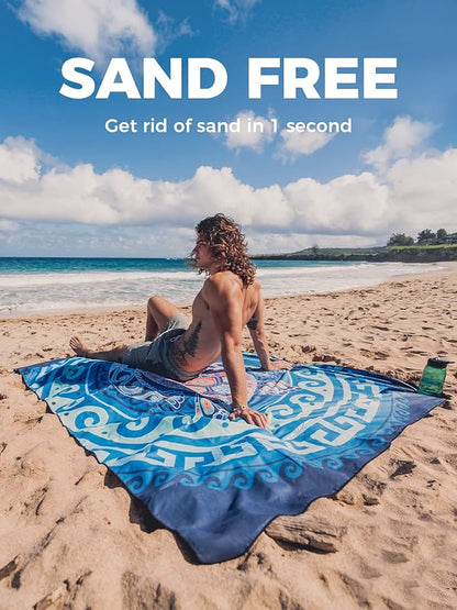 OCOOPA Microfiber Beach Towel Fast Drying, Extra Large 71" x 32" Sand Free Beach Towel Super Lightweight Towels for Swimming Pool, Camping, Picnic, Yoga Gym Sports