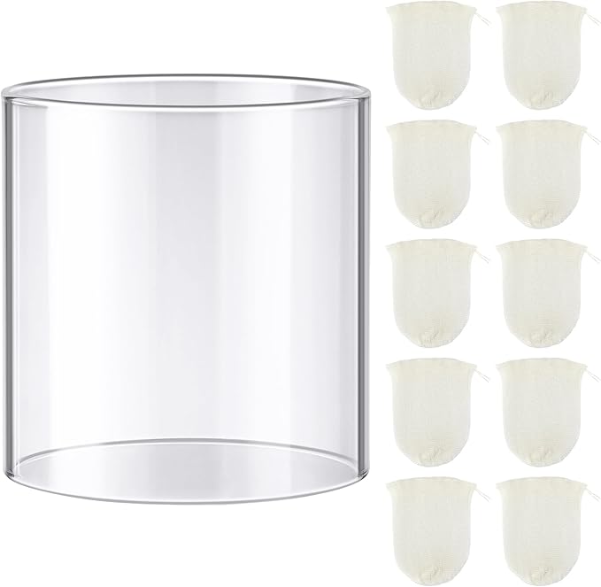 10 Pcs Propane Lantern Mantles with Glass Replacement Lantern Globe, U Shape Mantles and Standard Shape Lantern Replacement Globe, Propane Lantern Mantles Replacement Parts for Outdoor Camping