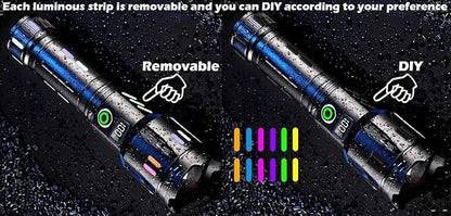 LED Flashlight, Rechargeable Flashlights High Lumens Bright 990000 Lumen, 5 Mode Tactical Flash Light Powerful IPX7 Waterproof Zoomable Focus for Emergency Camping Essential Hiking Gear Fishing Home