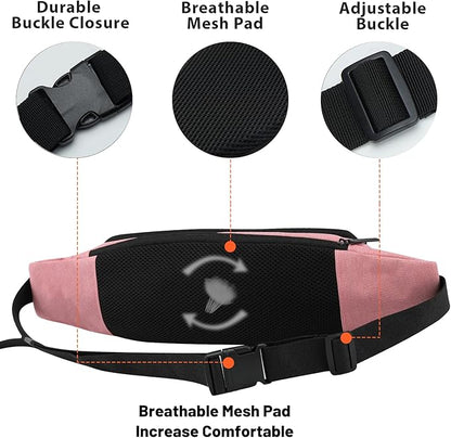 SINNO Large Crossbody Fanny Pack for Women Men Belt Bag With 4-Zipper Pockets for Travel Running Hiking Workout Dog Walking Outdoors Sport Fishing Waist Pack Bag Carrying All Phones