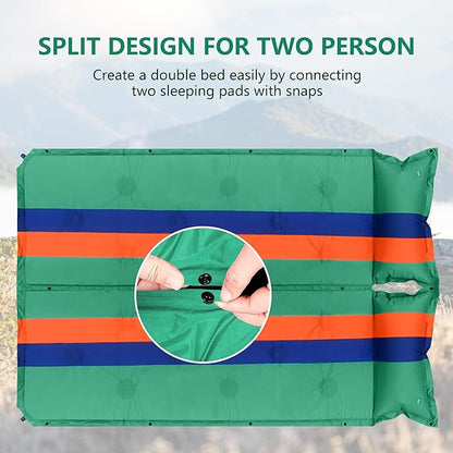WILD FUN Sleeping Pad for Camping, Lightweight Memory Foam Camping Mattress with Pillow, Self Inflating Camping Pad 1.2" Thick Foam, Air Mattress Inflatable Sleeping Mat for Backpacking,Hiking