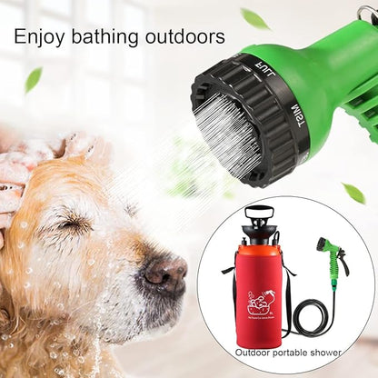 CLICIC Pressure Sprayer with 7 Spray Modes, Camping Shower with Removable Hose and Shower Head for Camping Outdoor Traveling Hiking and Pet Bath