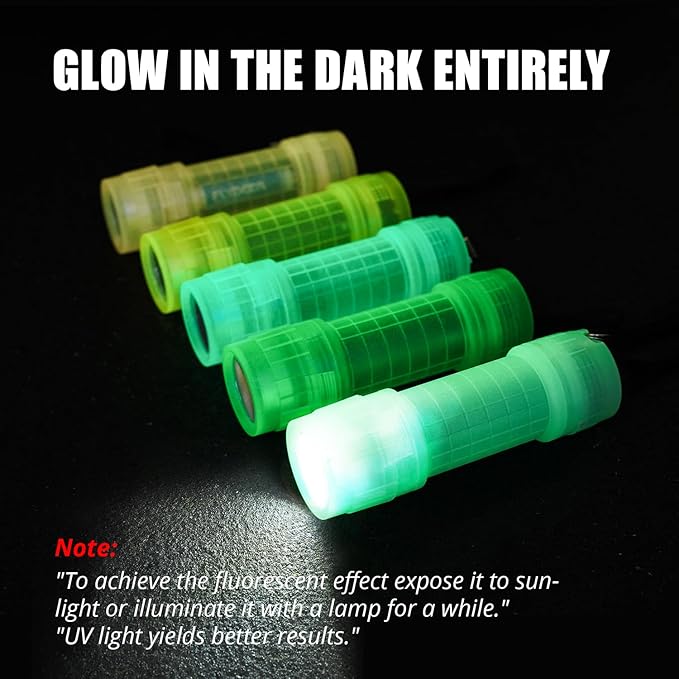 KunHe 60 Pack Glow in Dark Flashlights Fluorescent Small Mini LED Flashlight COB Flashlights for Kids Bulk flashlights Batteries Included Best Gift for Kids Night Party Favors in 5 Colors