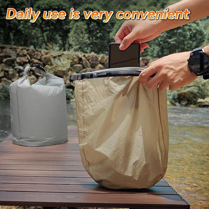 HIKEMAN Dry Bag Waterproof - Ultralight Dry Sack,Outdoor Roll Top Drybags,3-Pack Stuff Sack for Travel,Swimming,Rafting,Boating,Kayaking,Camping,Beach (Grey)