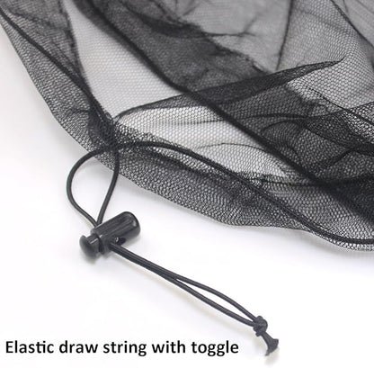 Anvin Mosquito Head Mesh Nets Gnat Face Netting for No See Ums Insects Bugs Gnats Biting Midges from Any Outdoor Activities, Works Over Most Hats Comes with Free Stock Pouches (3pcs, Black)