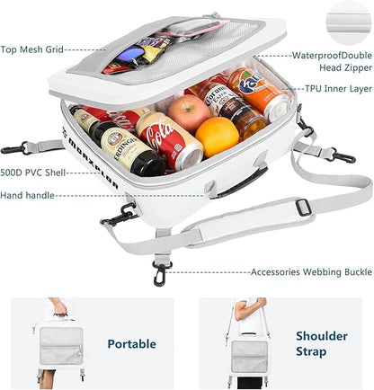Waterproof PVC Paddleboard Cooler Deck Bag - 12 Can Soft Insulated Cooler for Paddleboarding, Camping, Kayaking