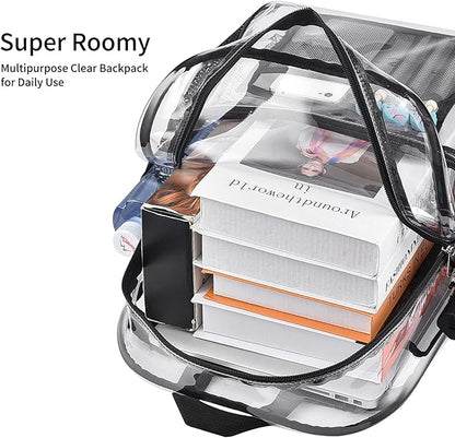 USPECLARE Clear Backpack for Stadium Approved 12×6×12, Water proof Clear Bag for Stadium Events and Concert Work Sport Event