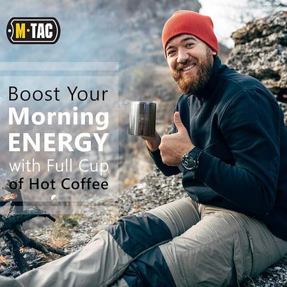 M-Tac 13,6oz Stainless Steel Hiking Mug Travel Coffee Cup with Handle