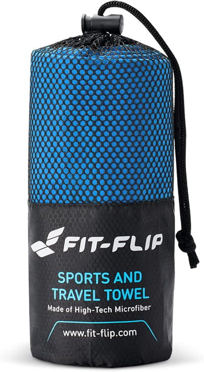 Fit-Flip Travel Towel - Compact & Ultra Soft Microfiber Camping Towel - Quick Dry Towel - Super Absorbent & Lightweight for Sports, Beach, Gym, Backpacking, Hiking and Yoga