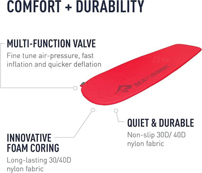 Sea to Summit Ultralight Self-Inflating Foam Sleeping Pad for Backpacking and Camping, Women's Large (72 x 23 x 1 inches)