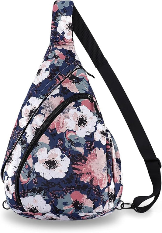 HUA ANGEL Crossbody Sling Bag for Men & Women Lightweight Waterproof Chest Shoulder Bag for Travel Hiking & Everyday Use