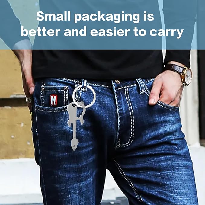 KSKEPE Stocking Stuffers for Men Adults,12 in 1 Keychain Multi-tool,White Elephant Gifts,Christmas Gifts Bottle Opener Camping Gadgets EDC Tools for Men Him Dad Husband Boys Teens-Guitar