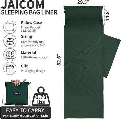 Sleeping Bag Liner Ultralight - Travel Sheets for Hotel, Portable & Comfortable & Quick-Drying Adult Sleep Sack for Camping, Business Trips, Traveling, Hostel