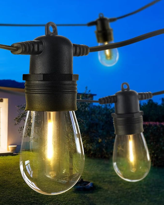 DGE Outdoor Long LED String Lights 96FT Patio String Light Shatterproof & Waterproof IP65, 18 AWG UL Listed Wire Bright String Light for Patio, Backyard, Gazebo, Porch, Wedding Party