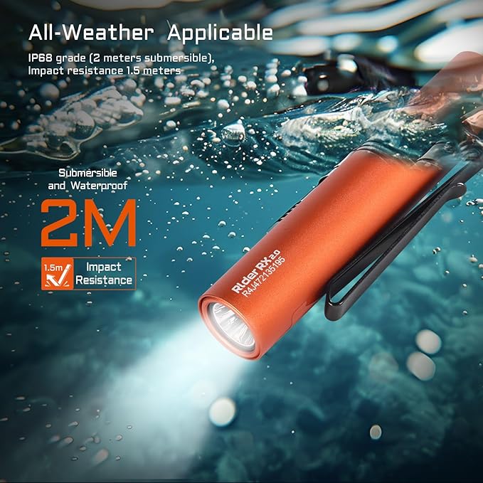 ACEBEAM Rider RX 1000 High Lumens EDC AA Flashlight Rechargeable, Pocket LED Flashlight with Clip, Super Bright Mini Flash Light, Small Powerful Flashlight for Camping, Emergency, Home
