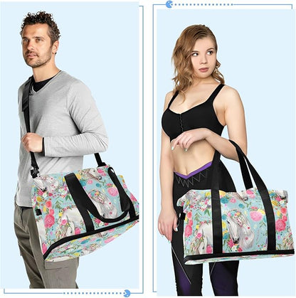 Women's Weekender Duffle Bag for Travel and Gym with Toiletry and Shoes Compartment