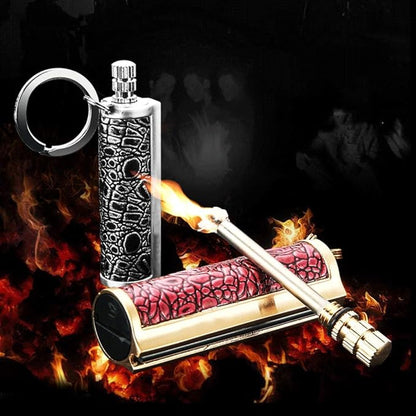 BOLLAER Keychain Flint Metal Matchstick Fire, Car Key Rings, Kerosene Refillable Lighter, EDC Best Gift Ideas and BBQ Camping Emergency Survival Gear for Men Women