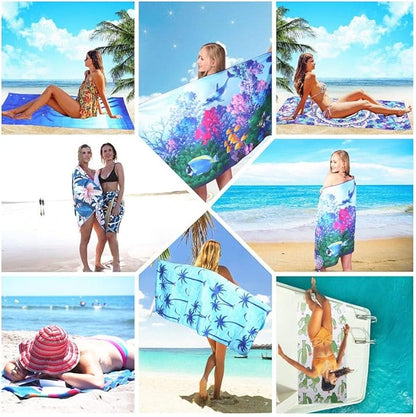 HAOKUN Microfiber Sand Free Beach Towel Blanket-Quick Fast Dry Super Absorbent Lightweight Thin Towel for Travel Pool Swimming Bath Camping Yoga Gym Sports Idea … (Rose flower2)