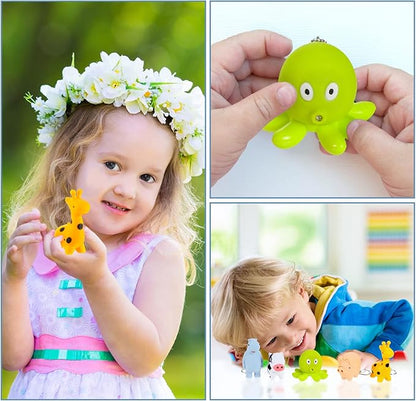6 Pieces Nurse Flashlight Pediatric Nurse Flashlight Keychain Animal Flashlight Puppy Keychain Tiger Flamingo Sloth Dinosaur Cat Flashlight Keychain Pen Lights for Nurses Badge Reel