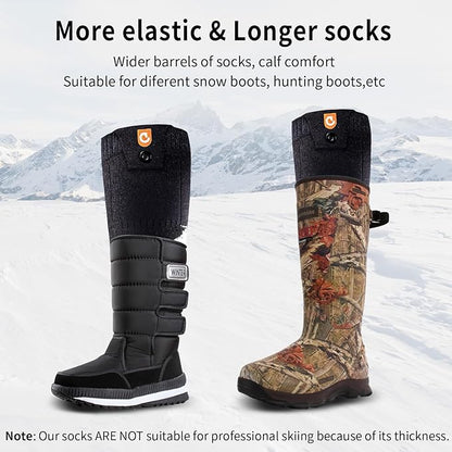 Heated Socks for Men Women - OIGOGOI 5000mAh Rechargeable Electric Heated Socks Foot Warmers 3 Heating Settings with APP Remote Control for Skiing Hiking Camping Running Fishing