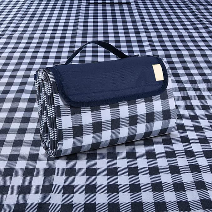 K Y KANGYUN Outdoor Picnic Blanket, Extra Large Beach Blanket, Foldable Lightweight Waterproof Sand Mat, Picnic Blanket 80" x 60" for Beach Camping Hiking Park Patio (Dark Blue, 80x60 inch)