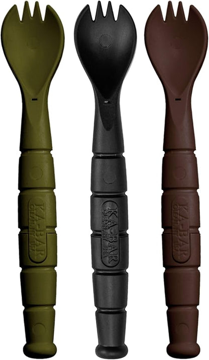 Kabar - Field KIT Spork/Knife - 3 Pac with 1 OD Green - 1 Black - and 1 Dark Brown