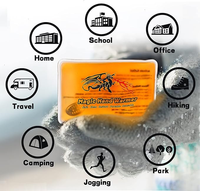 8 Pack Magic Hand Warmers, Reusable Snap Heat Packs, Reusable Pocket Hand Warmers, Portable Hand Warmers Used for Outdoor, Indoor, Working, Studying, Camping, Warm Gifts for Adults or Kid(P0125)