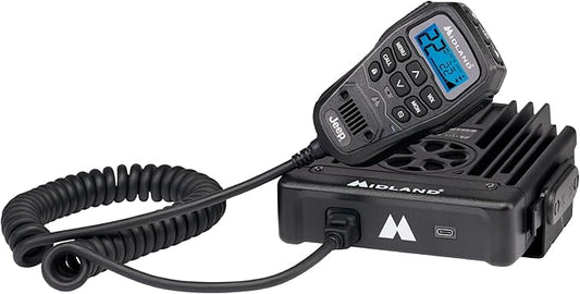 Midland – MXT575J - Jeep® 50 Watt GMRS MicroMobile® Two-Way Radio - Farms Ranches Overlanding Trails Off-Roaders - 8 Repeater Channels - Compact Design External Magnetic Mount 2.1dB Unity Gain Antenna