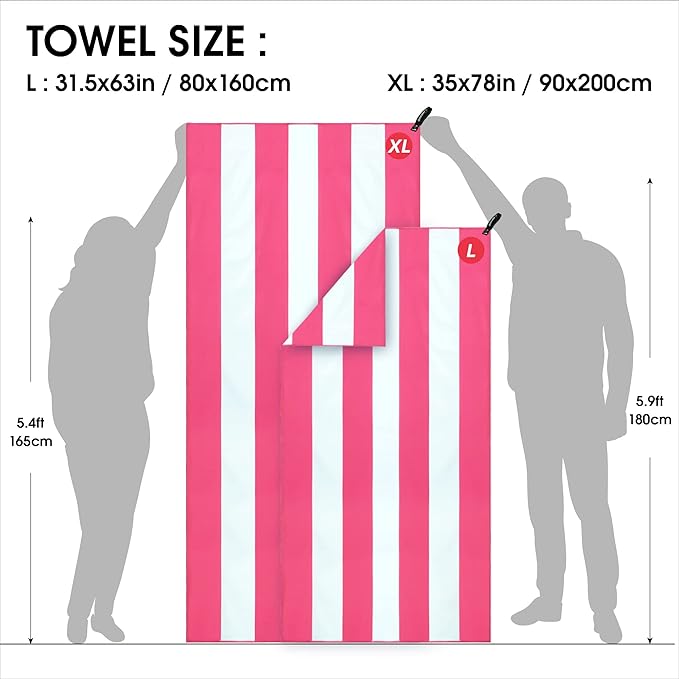 4Monster Microfiber Beach Towel Quick Dry,Super Absorbent Lightweight Travel Towel for Swimmers, Sand Free Camping Towel, Beach Towels for Pool, Swim, Water Sports,Yoga,Gym,Backpacking
