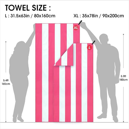 4Monster Microfiber Beach Towel Quick Dry,Super Absorbent Lightweight Travel Towel for Swimmers, Sand Free Camping Towel, Beach Towels for Pool, Swim, Water Sports,Yoga,Gym,Backpacking