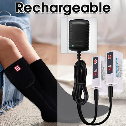 Electric Heated Socks Rechargebale Battery Powered Heating Socks for Men Women,Winter Thermal Insulated Thick Sox Kit for Chronically Cold Feet,Novelty Sports Hunting Hiking Skiing Foot Warmer Socks