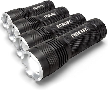 Eveready LED Flashlights (4-Pack) S300 PRO, IPX4 Water Resistant Tactical Flashlight, Bright EDC Torches for Camping, Outdoors, Power Outage Emergencies