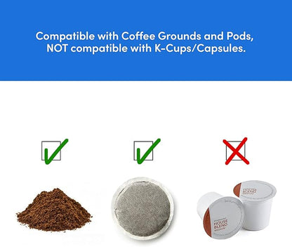 Elite Gourmet EHC111A Personal Single-Serve Compact Coffee Maker Brewer Includes 14Oz. Stainless Steel Interior Thermal Travel Mug, Compatible with Coffee Grounds, Reusable Filter, Black