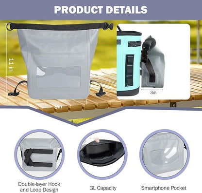 SOLY Molle Waterproof Dry Bag,Compatible with YETI Soft Coolers Backpacks,and Small Pouch Organizer Dry Pouch &Totes Cooler Dry Bags,with Shoulder Strap Fit for Famous Hopper Accessories