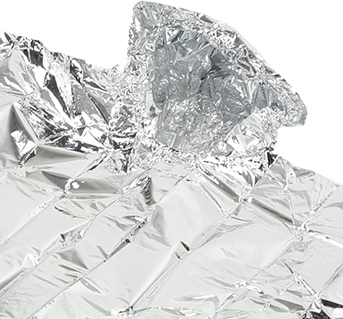 Emergency Foil Mylar Thermal Blanket, Rain Poncho with Hood Hybrid Survival Gear Reduce Uneven Heat Environment Waterproof Equipment for Outdoors First Aid Designed Metallized Covering Sheet