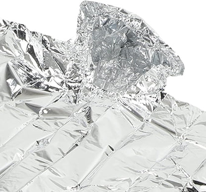 Emergency Foil Mylar Thermal Blanket, Rain Poncho with Hood Hybrid Survival Gear Reduce Uneven Heat Environment Waterproof Equipment for Outdoors First Aid Designed Metallized Covering Sheet