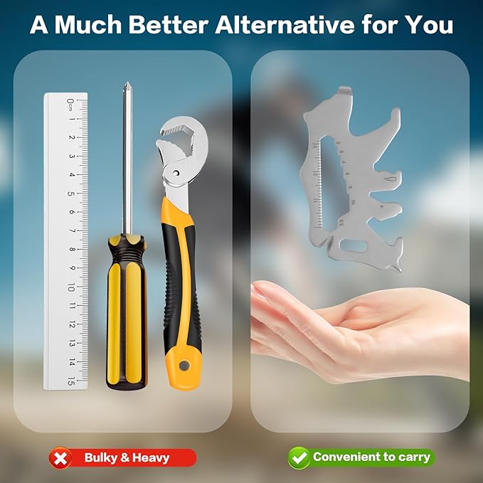 KSKEPE Stocking Stuffers for Men Adults,12 in 1 Keychain Multi-tool,White Elephant Gifts,Christmas Gifts Bottle Opener Camping Gadgets EDC Tools for Men Him Dad Husband Boys Teens-Bear