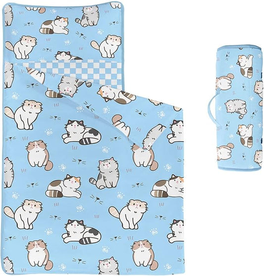 Space Nap Mat - Space Ship Galaxy Sleeping Bag with Removable Pillow - Daycare and Sleepovers Preschool Kindergarten Bedding Set for Kids Toddler Boys Girls