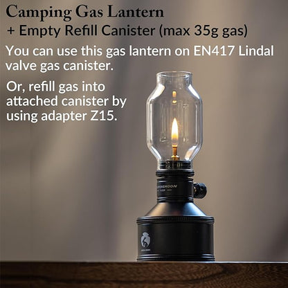 CAMPINGMOON Camping Gas Lantern Candle with Empty Tank Wooden Lantern Case Year of The Rabbit Limited Edition T-1C28