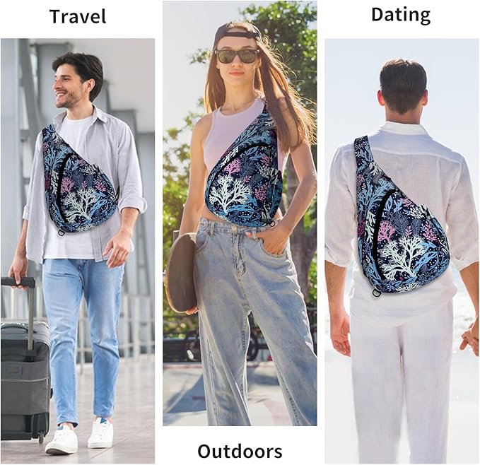 HUA ANGEL Crossbody Sling Bag for Men & Women Lightweight Waterproof Chest Shoulder Bag for Travel Hiking & Everyday Use
