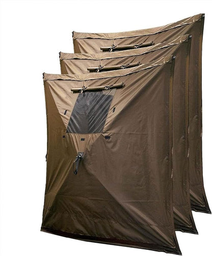 CLAM Quick Set Traveler 6 by 6 Foot Portable Pop Up Outdoor Camping Gazebo Screen Tent 4 Sided Canopy Shelter with Carry Bag and Wind Panel, Brown